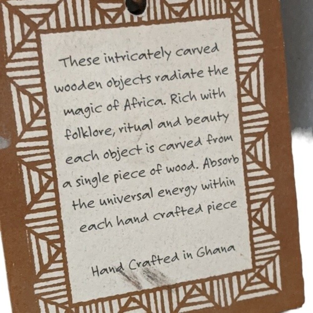 Face mask hand handcrafted Ghana wooden stand souvenir collectable ethnic - Picture 3 of 10